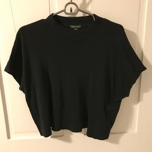 Black crop top with mock neck
